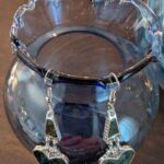 Abalone paua shell heart necklace and earring set, iridescent silver tone jewelry