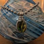 Real abalone pendant and earrings jewelry set