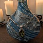 Real abalone pendant and earrings jewelry set