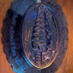 Vintage Avon Mount Vernon cobalt blue glass plate, Fostoria Americana collector's dish
